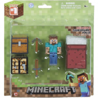 Фигурка Стив (8 см) с аксессуарами Майнкрафт, набор для выживания, Minecraft Player Survival Pack