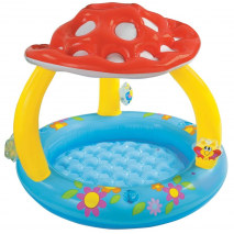 Бассейн надувной "Mushroom Baby Pool" c навесом, 1-3 года, 102х89см, int57407NP