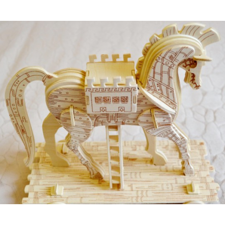Троянский конь, сборная деревянная модель