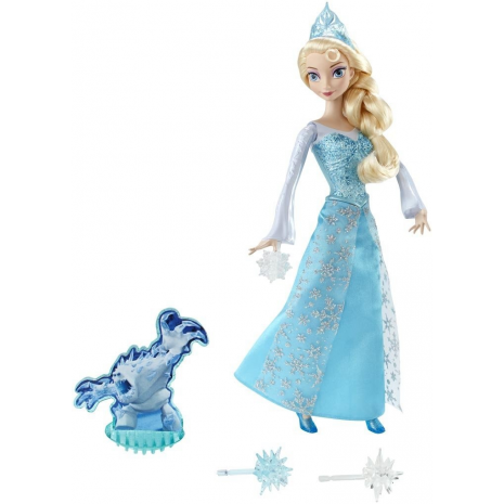Эльза из м/ф "Холодное сердце" в наборе с 3 снежинками и Зефиркой, световые эффекты, Disney Princess