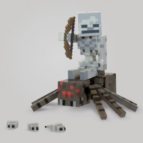 Фигурка Скелет - наездник с пауком (8 см), Майнкрафт, Spider Jockey, Minecraft