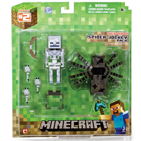 Фигурка Скелет - наездник с пауком (8 см), Майнкрафт, Spider Jockey, Minecraft