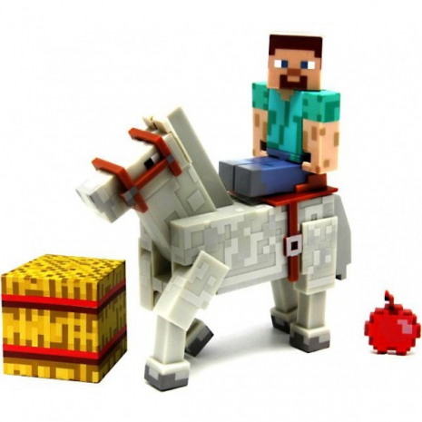 Фигурка Стив и Лошадь (8 см) , Майнкрафт, Minecraft Steve & Horse