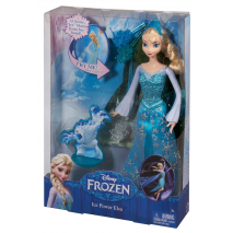 Эльза из м/ф "Холодное сердце" в наборе с 3 снежинками и Зефиркой, световые эффекты, Disney Princess